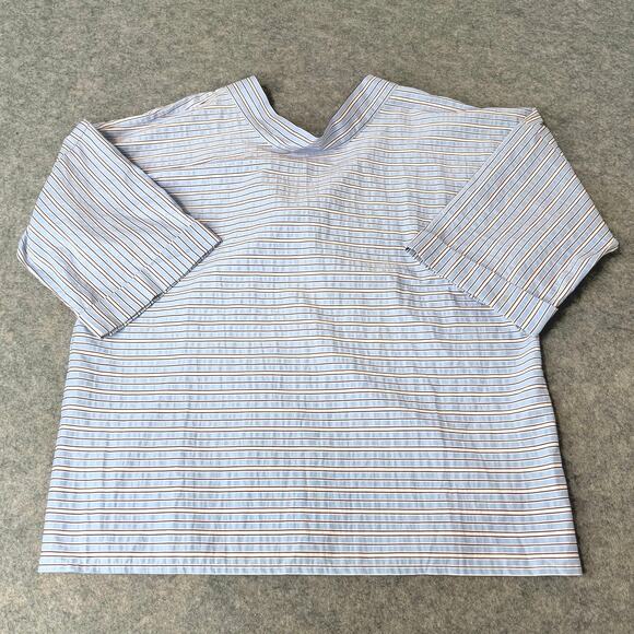 Maje Women's Striped Short Sleeve Blouse Top Blue Bow on Back Size EU 3/US Large - Picture 2 of 12